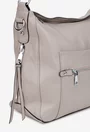 Geanta dama gri din piele cu buzunare