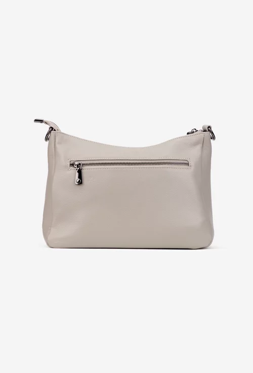 Geanta dama gri din piele naturala