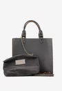 Geanta dama gri din piele naturala