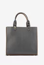 Geanta dama gri din piele naturala