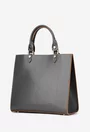 Geanta dama gri din piele naturala