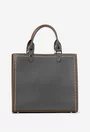 Geanta dama gri din piele naturala