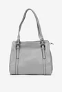 Geanta dama gri din piele texturata