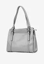 Geanta dama gri din piele texturata