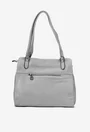 Geanta dama gri din piele texturata