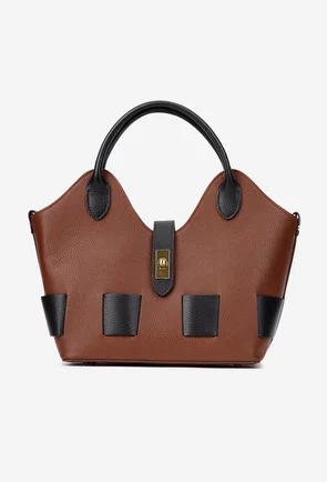 Geanta dama maro cu negru din piele texturata