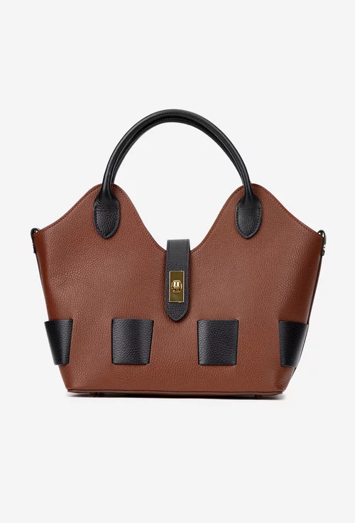 Geanta dama maro cu negru din piele texturata