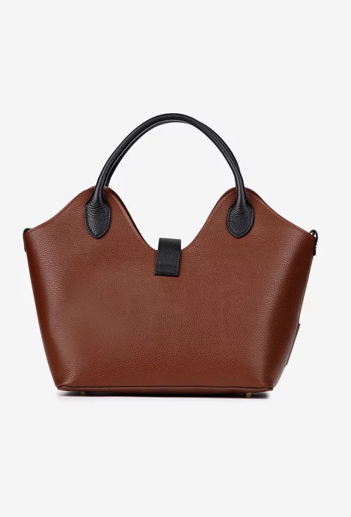 Geanta dama maro cu negru din piele texturata