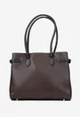 Geanta dama maro cu negru din piele texturata cu ornament