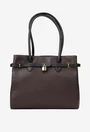 Geanta dama maro cu negru din piele texturata cu ornament