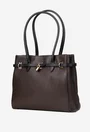 Geanta dama maro cu negru din piele texturata cu ornament