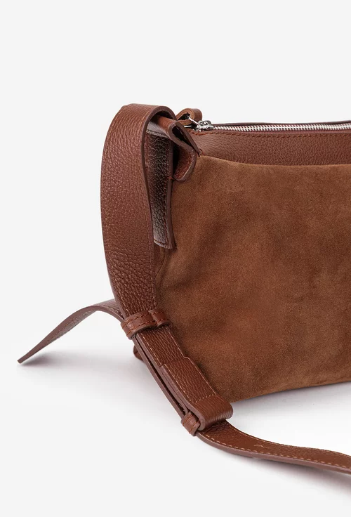 Geanta dama maro din piele intoarsa si texturata