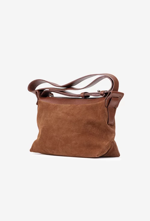 Geanta dama maro din piele intoarsa si texturata