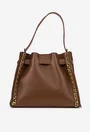 Geanta dama maro din piele texturata cu ornament lant