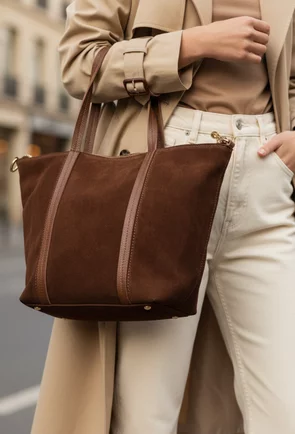 Geanta dama maro inchis din piele intoarsa