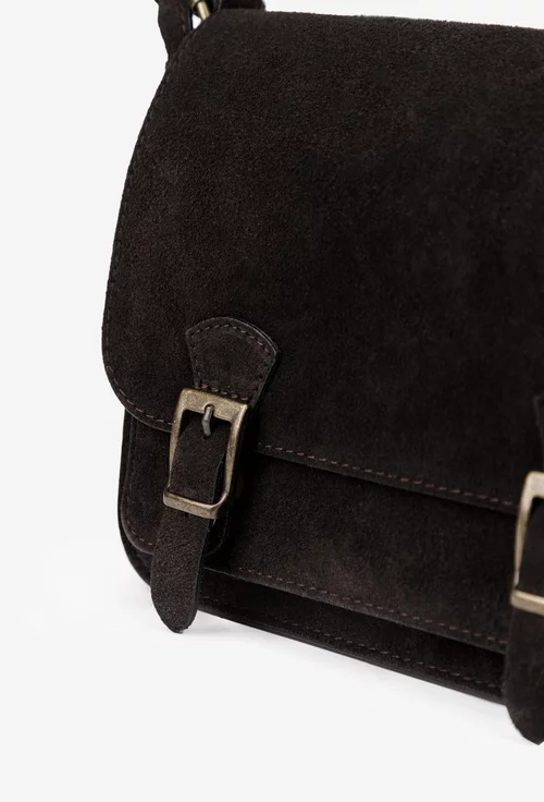 Geanta dama maro inchis din piele intoarsa