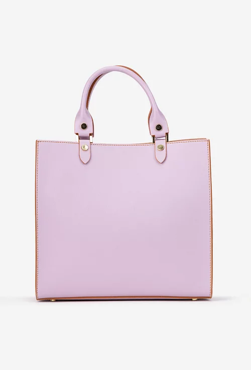 Geanta dama mov deschis din piele naturala