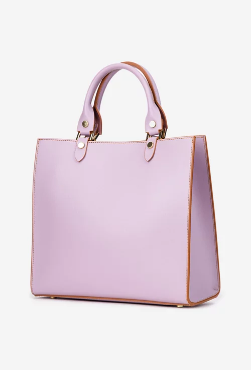 Geanta dama mov deschis din piele naturala