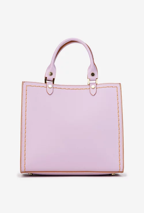 Geanta dama mov deschis din piele naturala