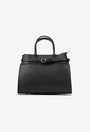 Geanta dama neagra confectionata din piele texturata