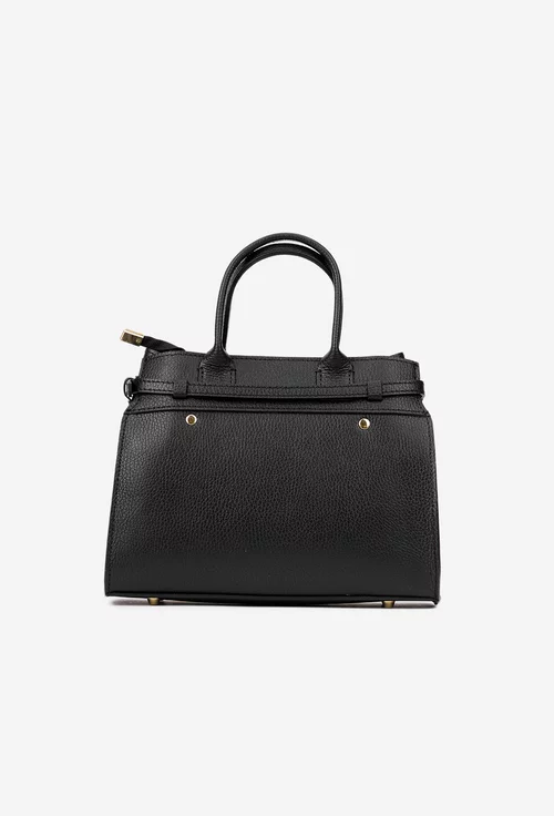 Geanta dama neagra confectionata din piele texturata