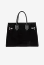 Geanta dama neagra din piele cu accesoriu lacat