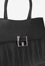 Geanta dama neagra din piele cu model