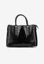 Geanta dama neagra din piele model croco