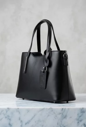 Geanta dama neagra din piele naturala