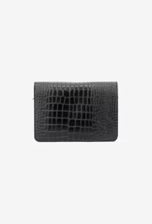 Geanta dama neagra din piele naturala croco picture - 4