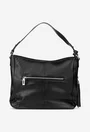 Geanta dama neagra din piele naturala cu ornament ciucure