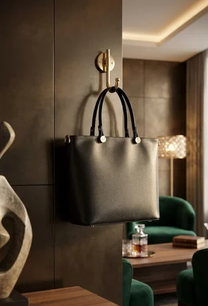 Geanta dama neagra din piele naturala Polly