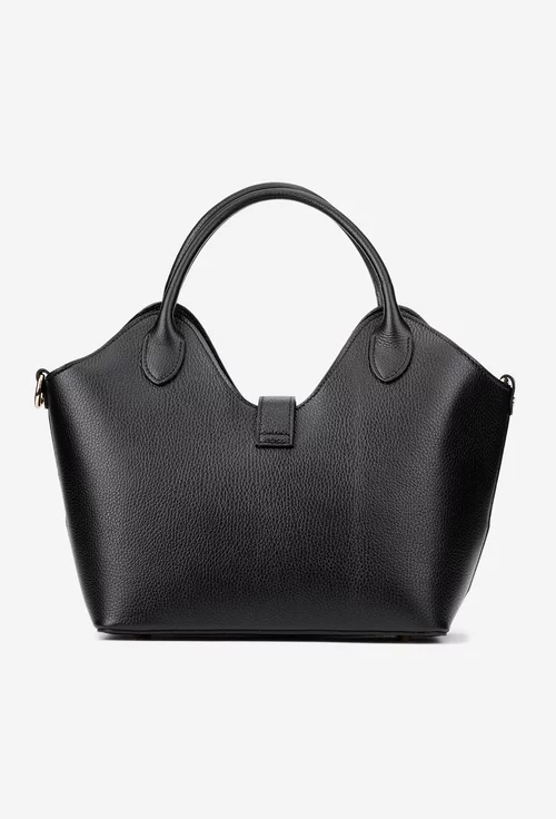 Geanta dama neagra din piele texturata