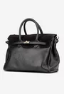 Geanta dama neagra din piele texturata