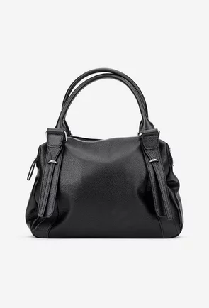 Geanta dama neagra din piele texturata