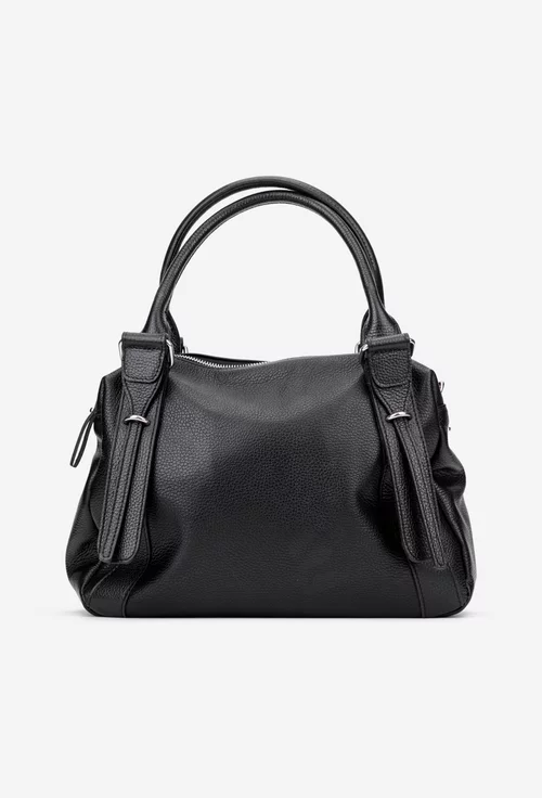 Geanta dama neagra din piele texturata