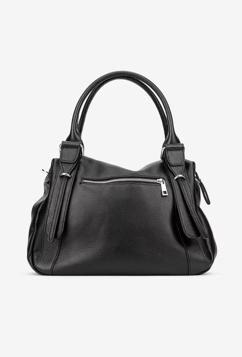 Geanta dama neagra din piele texturata