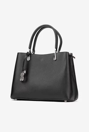 Geanta dama neagra din piele texturata