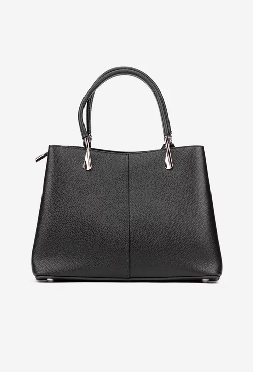 Geanta dama neagra din piele texturata