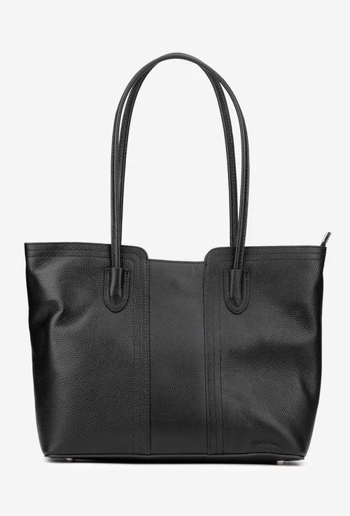 Geanta dama neagra din piele texturata