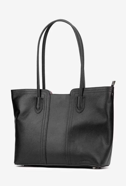 Geanta dama neagra din piele texturata