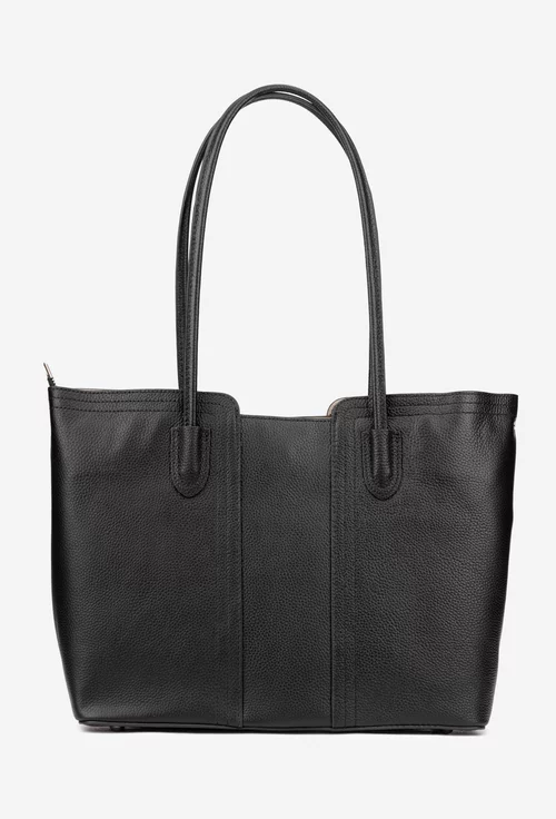 Geanta dama neagra din piele texturata