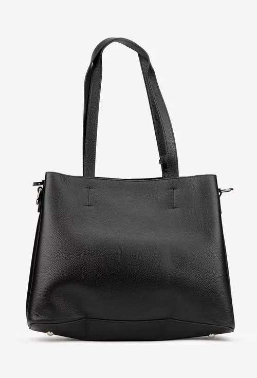 Geanta dama neagra din piele texturata