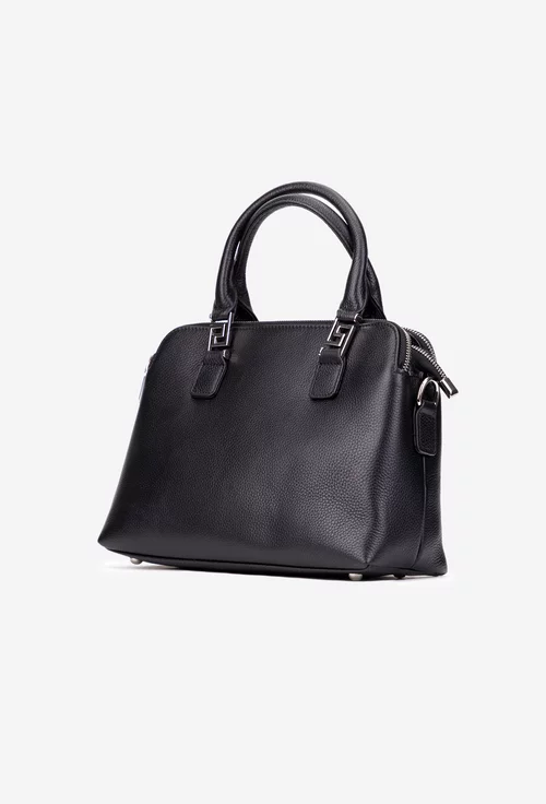 Geanta dama neagra din piele texturata