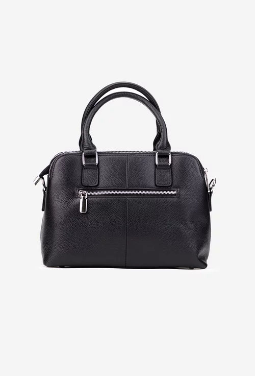 Geanta dama neagra din piele texturata