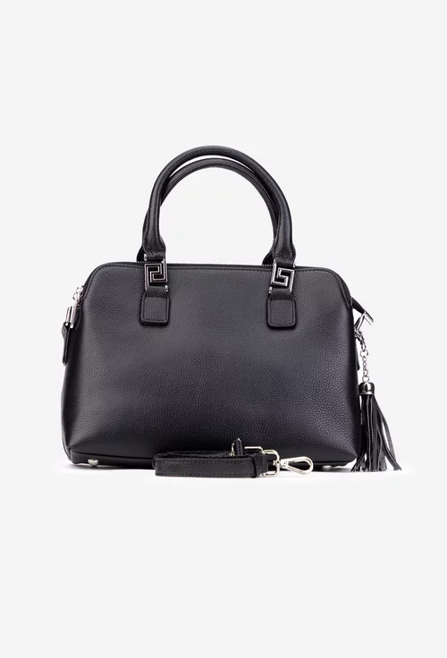 Geanta dama neagra din piele texturata