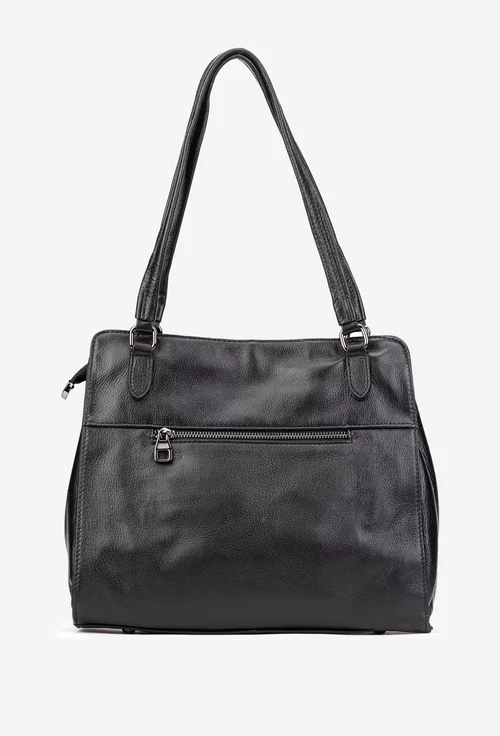 Geanta dama neagra din piele texturata