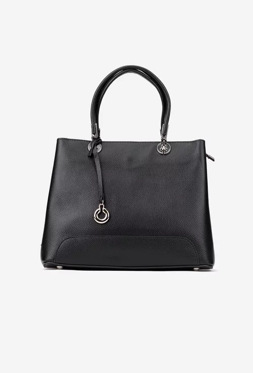 Geanta dama neagra din piele texturata