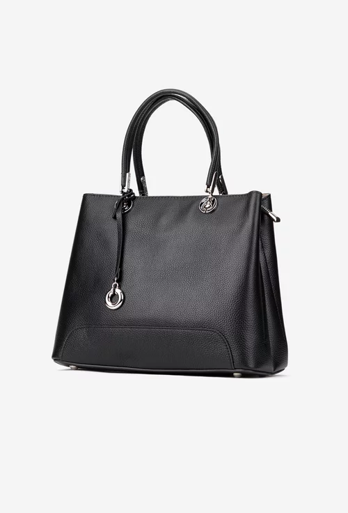 Geanta dama neagra din piele texturata