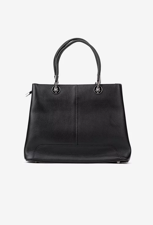 Geanta dama neagra din piele texturata